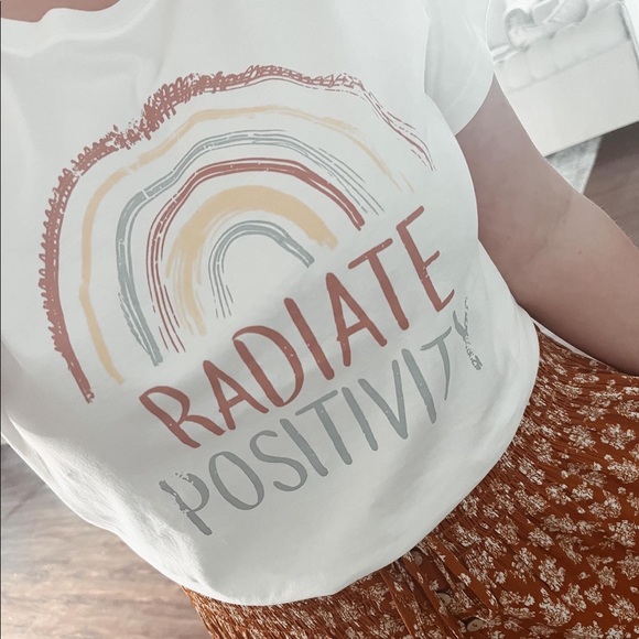🎉SALE🎉Rainbow Radiate Positivity Graphic {OFF WHITE}